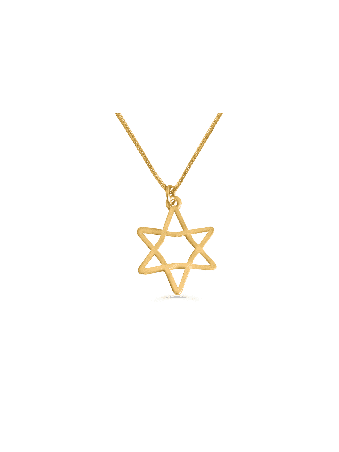 שרשרת זהב חלול מגן דוד פשוט, מתנות חתונה יהודיות, ישר